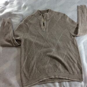 Tommy Bahama Men's Tan Zip-Up Sweater size L #344